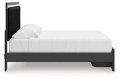 Zuraleus Black King Upholstered Panel Platform Storage Bed - Ornate Home