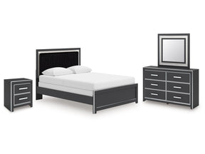 Zuraleus Black Queen Panel Bedroom Set with Dresser, Mirror and Nightstand (Online Special Price) - Ornate Home