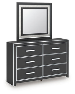 Zuraleus Black Queen Panel Bedroom Set with Dresser, Mirror and Nightstand - Ornate Home