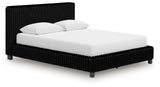Zuraleus Black Queen Upholstered Bed, Dresser, Mirror and Nightstand - Ornate Home