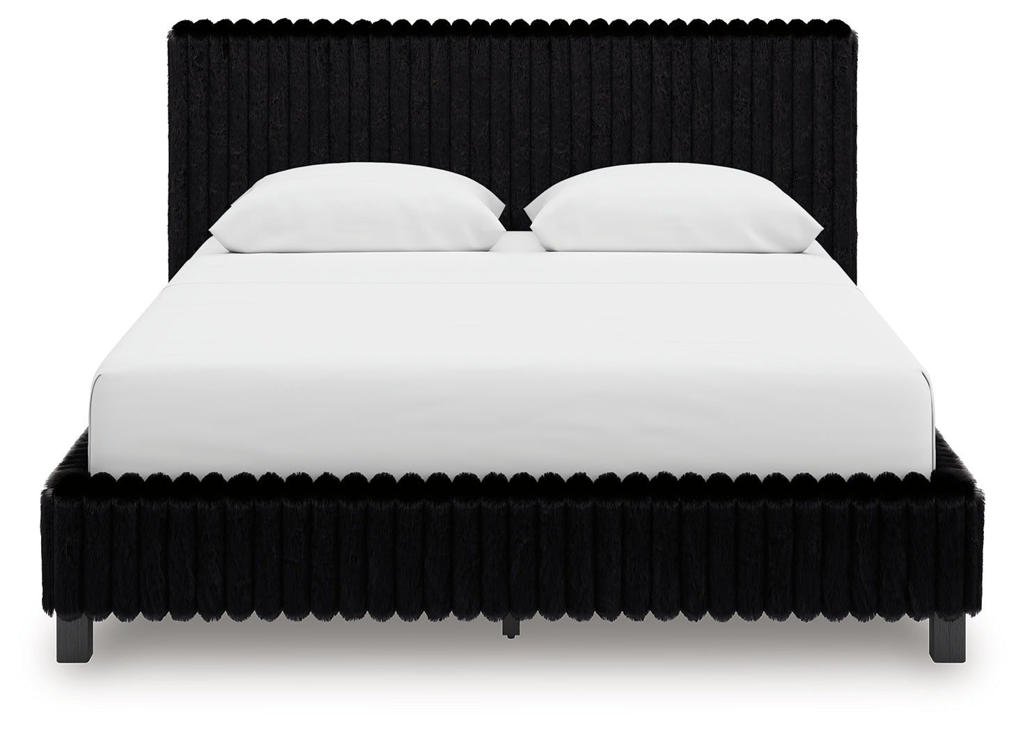 Zuraleus Black Queen Upholstered Bed, Dresser and Mirror (Online Special Price) - Ornate Home