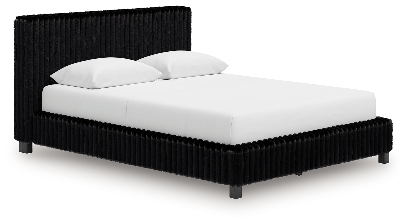 Zuraleus Black Queen Upholstered Bed, Dresser and Mirror (Online Special Price) - Ornate Home