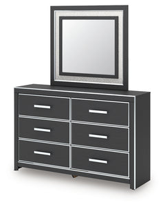 Zuraleus Black Queen Upholstered Bed, Dresser and Mirror - Ornate Home