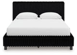 Zuraleus Black Queen Upholstered Bedroom Set with Dresser and Nightstand (Online Special Price) - Ornate Home