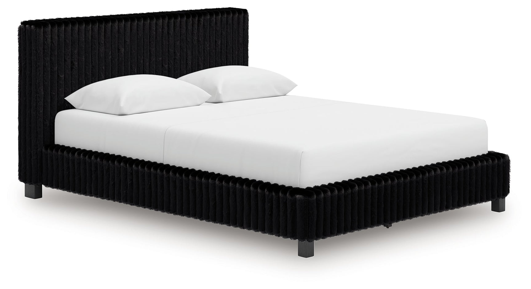 Zuraleus Black Queen Upholstered Bedroom Set with Dresser and Nightstand (Online Special Price) - Ornate Home