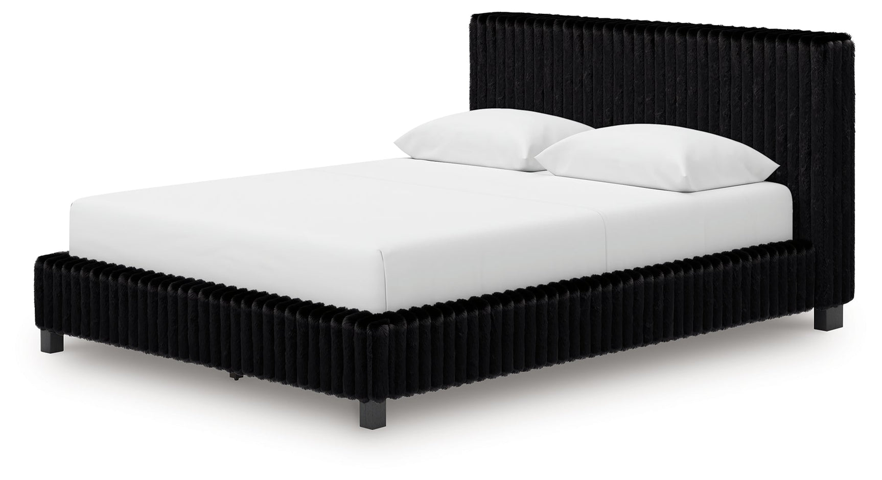 Zuraleus Black Queen Upholstered Bedroom Set with Dresser and Nightstand (Online Special Price) - Ornate Home