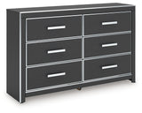 Zuraleus Black Queen Upholstered Bedroom Set with Dresser and Nightstand - Ornate Home