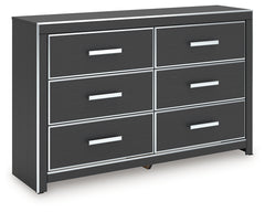 Zuraleus Black Queen Upholstered Bedroom Set with Dresser and Nightstand - Ornate Home