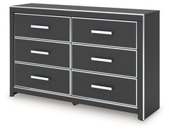 Zuraleus Black Queen Upholstered Bedroom Set with Dresser and Nightstand - Ornate Home