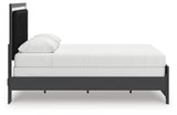 Zuraleus Black Queen Upholstered Panel Bed, Dresser and Mirror (Online Special Price) - Ornate Home