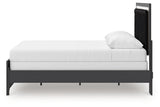 Zuraleus Black Queen Upholstered Panel Bed, Dresser and Mirror (Online Special Price) - Ornate Home