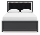 Zuraleus Black Queen Upholstered Panel Bed (Online Special Price) - Ornate Home