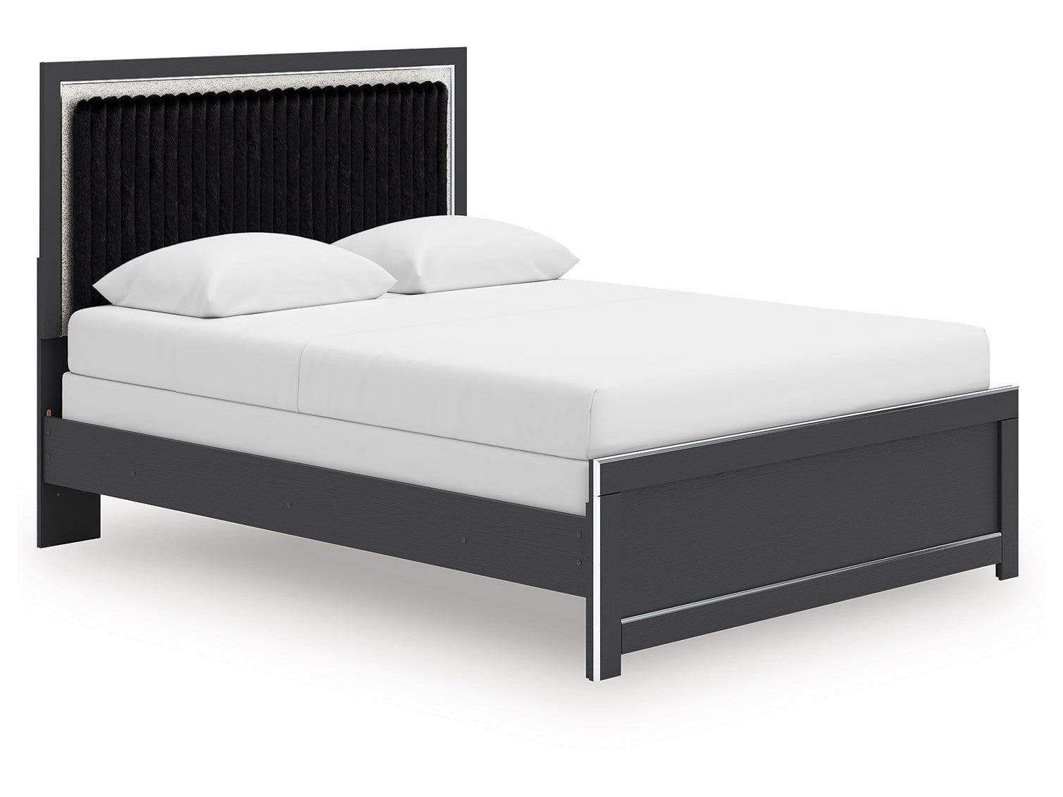 Zuraleus Black Queen Upholstered Panel Bed - Ornate Home