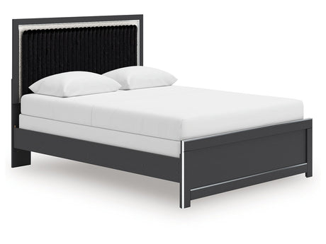 Zuraleus Black Queen Upholstered Panel Bed - Ornate Home