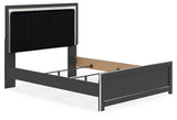 Zuraleus Black Queen Upholstered Panel Bed - Ornate Home