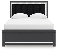 Zuraleus Black Queen Upholstered Panel Bed - Ornate Home