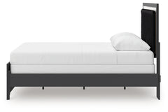 Zuraleus Black Queen Upholstered Panel Bed - Ornate Home