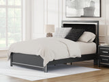 Zuraleus Black Queen Upholstered Panel Platform Bed, Dresser and Mirror (Online Special Price) - Ornate Home