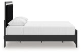 Zuraleus Black Queen Upholstered Panel Platform Bed (Online Special Price) - Ornate Home