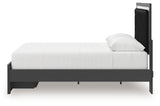 Zuraleus Black Queen Upholstered Panel Platform Storage Bed, Dresser and Mirror - Ornate Home