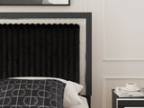 Zuraleus Black Queen Upholstered Panel Platform Storage Bed (Online Special Price) - Ornate Home