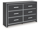 Zuraleus Black Six Drawer Dresser - Ornate Home