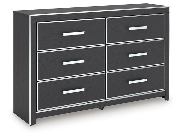 Zuraleus Black Six Drawer Dresser - Ornate Home