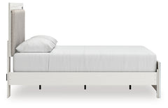 Zuraleus Brown/White Queen Upholstered Panel Platform Bed, Dresser and Mirror - Ornate Home