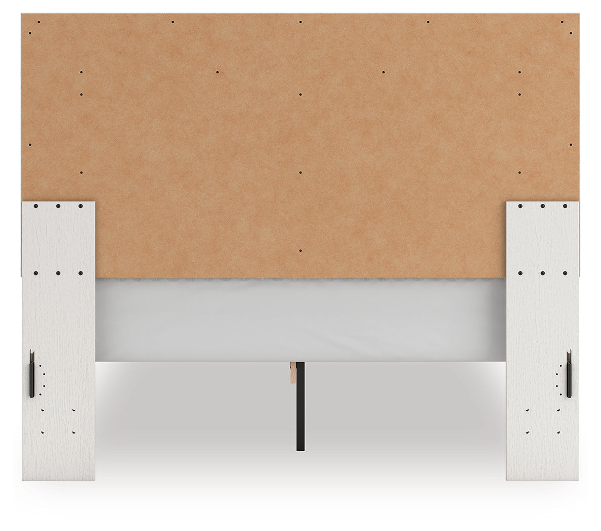 Zuraleus Brown/White Queen Upholstered Panel Platform Bed, Dresser and Mirror - Ornate Home