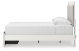 Zuraleus Brown/White Queen Upholstered Panel Platform Storage Bed, Dresser and Mirror (Online Special Price) - Ornate Home