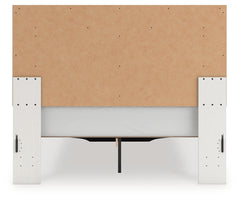 Zuraleus Brown/White Queen Upholstered Panel Platform Storage Bed, Dresser and Mirror - Ornate Home