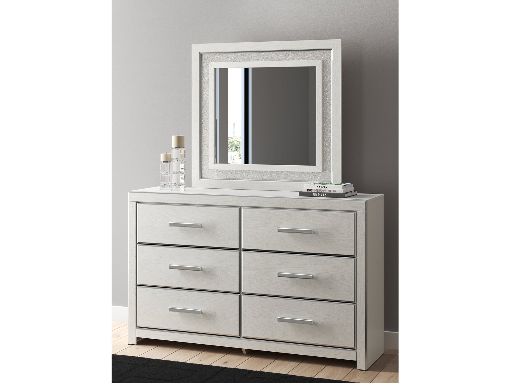 Zuraleus White Dresser and Mirror - Ornate Home