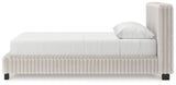 Zuraleus White/Gray Queen Upholstered Bed, Dresser and Mirror (Online Special Price) - Ornate Home