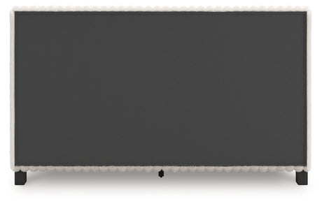 Zuraleus White/Gray Queen Upholstered Bed, Dresser and Mirror - Ornate Home