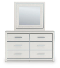 Zuraleus White King Upholstered Panel Bed, Dresser, Mirror and Nightstand - Ornate Home
