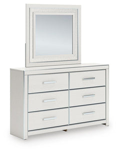 Zuraleus White King Upholstered Panel Bed, Dresser, Mirror and Nightstand - Ornate Home