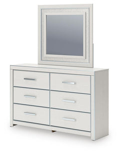 Zuraleus White King Upholstered Panel Bed, Dresser, Mirror and Nightstand - Ornate Home