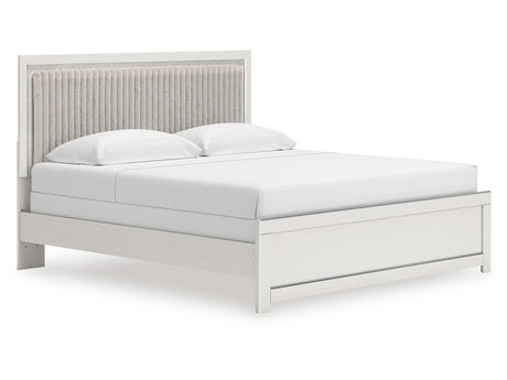 Zuraleus White King Upholstered Panel Bed - Ornate Home