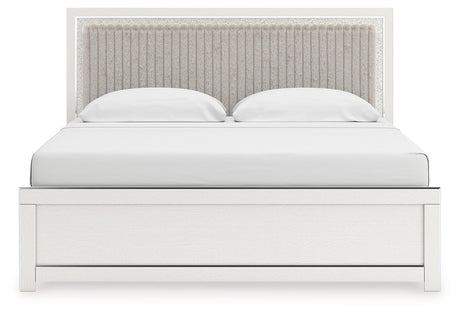 Zuraleus White King Upholstered Panel Bed - Ornate Home