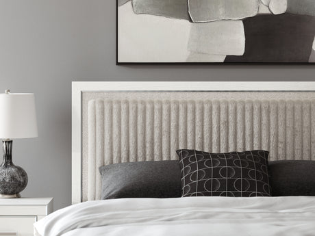 Zuraleus White King Upholstered Panel Bed - Ornate Home