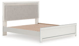 Zuraleus White King Upholstered Panel Platform Bed - Ornate Home
