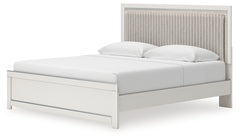 Zuraleus White King Upholstered Panel Platform Bed - Ornate Home