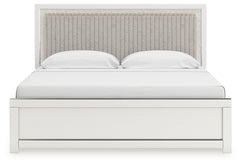 Zuraleus White King Upholstered Panel Platform Bed - Ornate Home