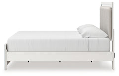 Zuraleus White King Upholstered Panel Platform Bed - Ornate Home