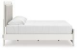 Zuraleus White King Upholstered Panel Platform Bed - Ornate Home