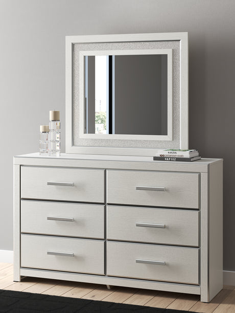 Zuraleus White Queen Storage Bedroom Set with Dresser, Mirror and Nightstand - Ornate Home