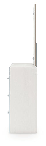 Zuraleus White Queen Upholstered Panel Bed, Dresser, Mirror and Nightstand (Online Special Price) - Ornate Home