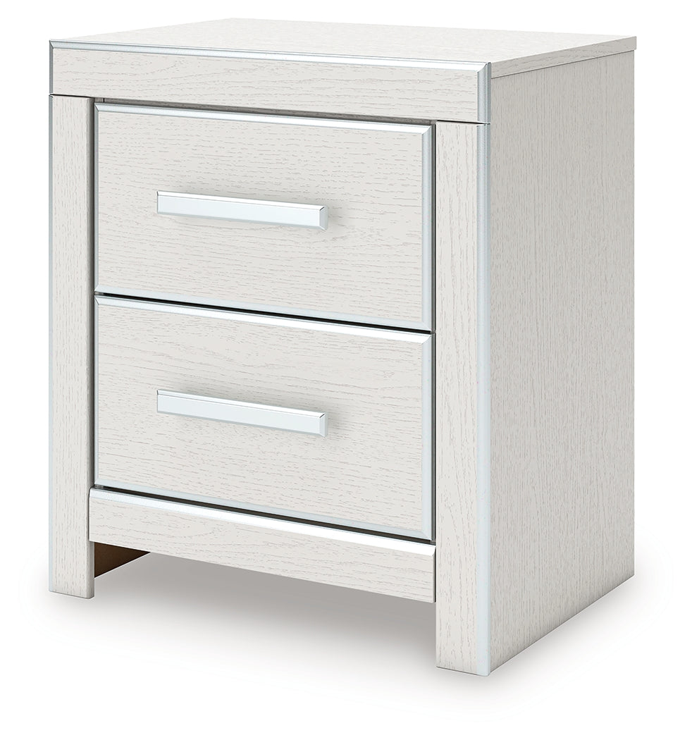 Zuraleus White Queen Upholstered Panel Bed, Dresser, Mirror and Nightstand (Online Special Price) - Ornate Home