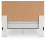 Zuraleus White Queen Upholstered Panel Bed, Dresser, Mirror and Nightstand - Ornate Home