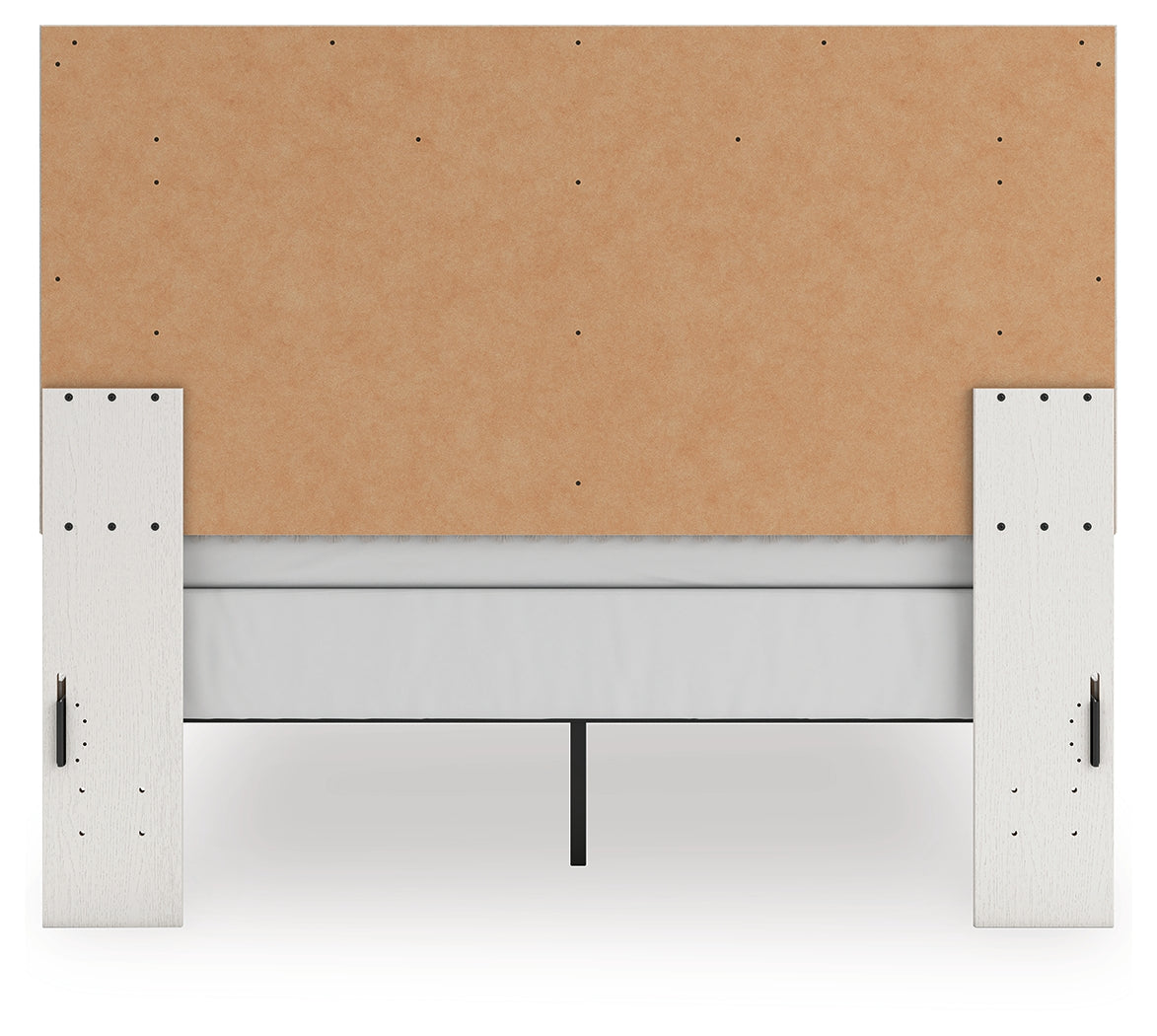 Zuraleus White Queen Upholstered Panel Bed, Dresser, Mirror and Nightstand - Ornate Home